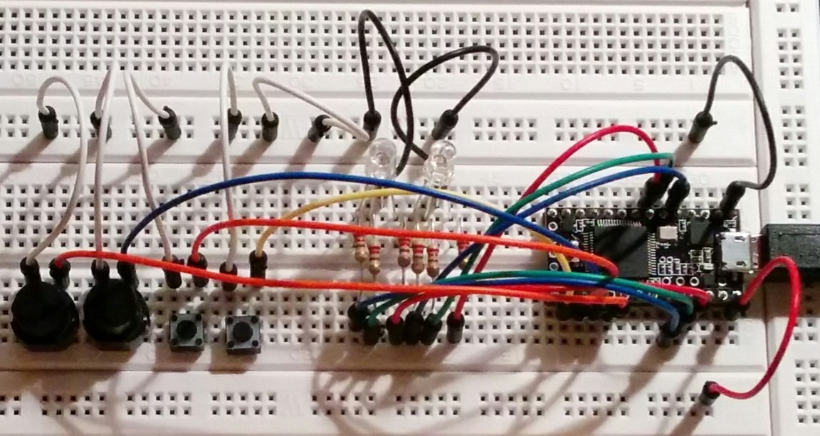 circuit on a breadboard